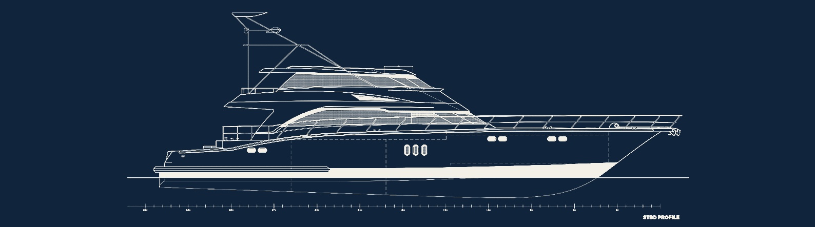 Sport Fisher — General arrangement — starboard profile