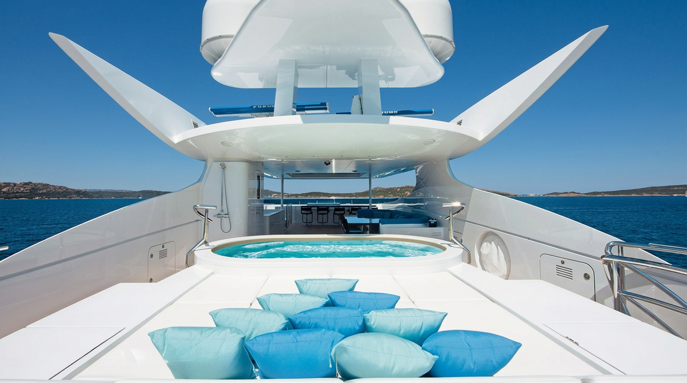 Trojan — Sun deck and spa pool