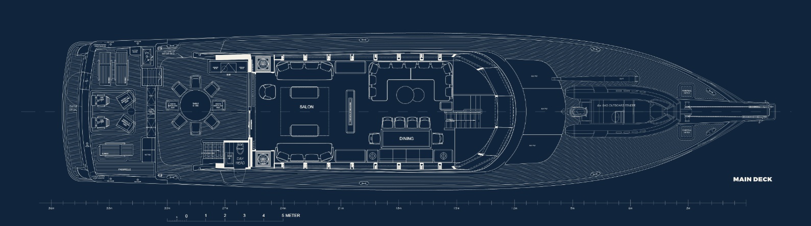 Sport Fisher — General arrangement — main deck