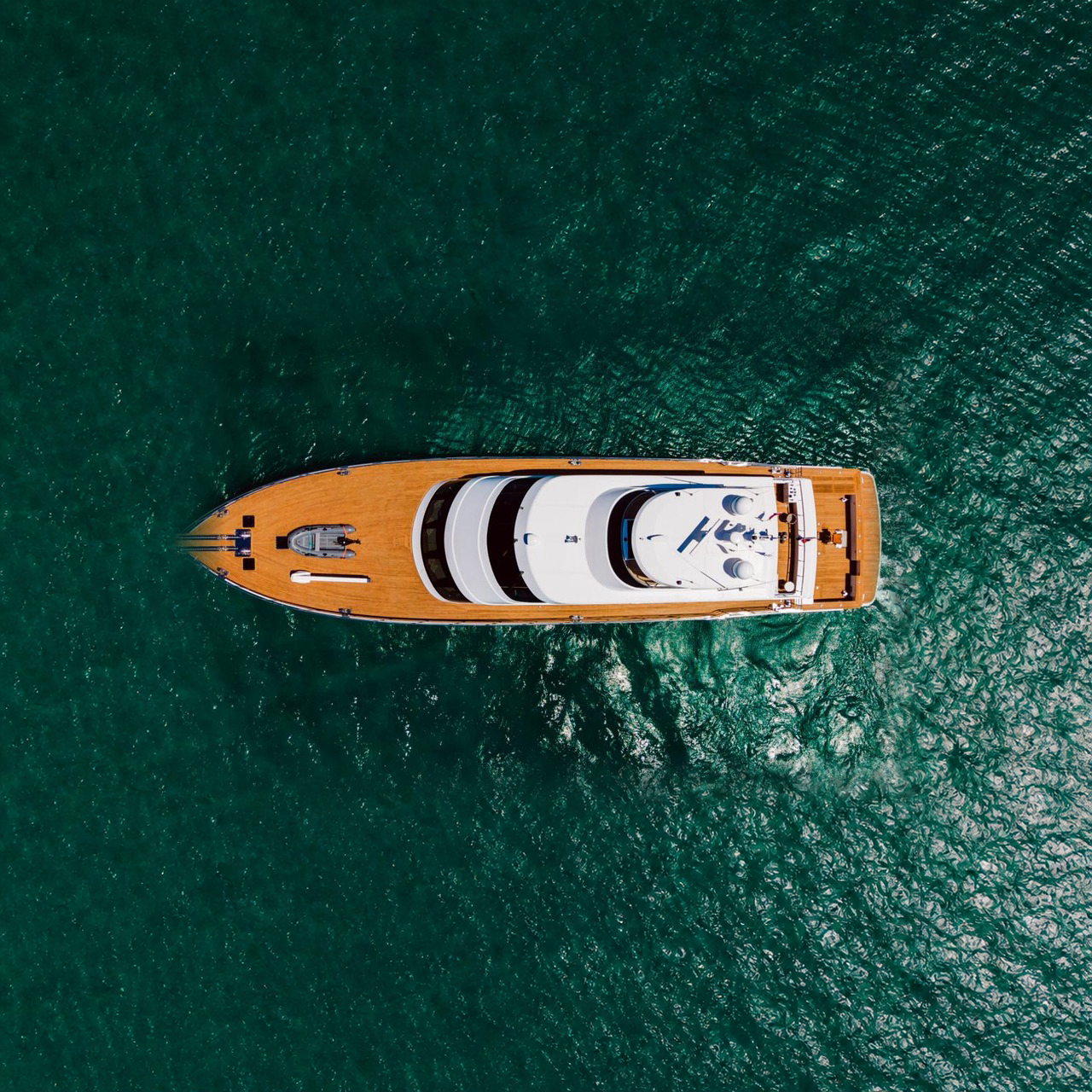 Sport Fisher — Top view, at anchor